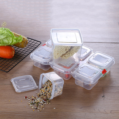 食品保鲜盒六格留样盒学校幼儿园餐厅食堂透明食堂储物盒批发