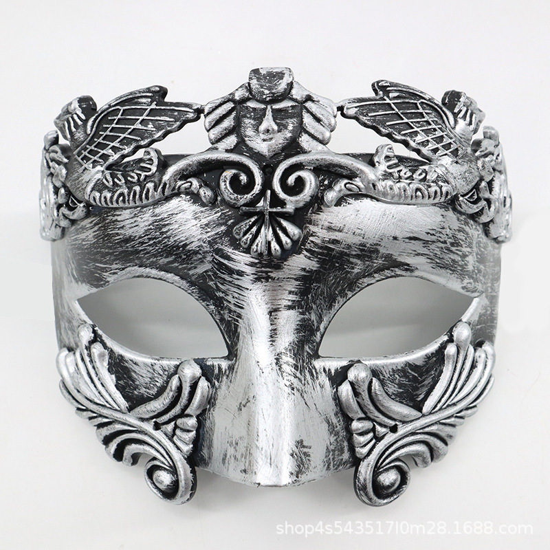Estilo explosivo transfronterizo, fiesta de bar, fiesta de carnaval, accesorios de fiesta de Halloween, máscara de hombre de estilo romano retro de alta gama