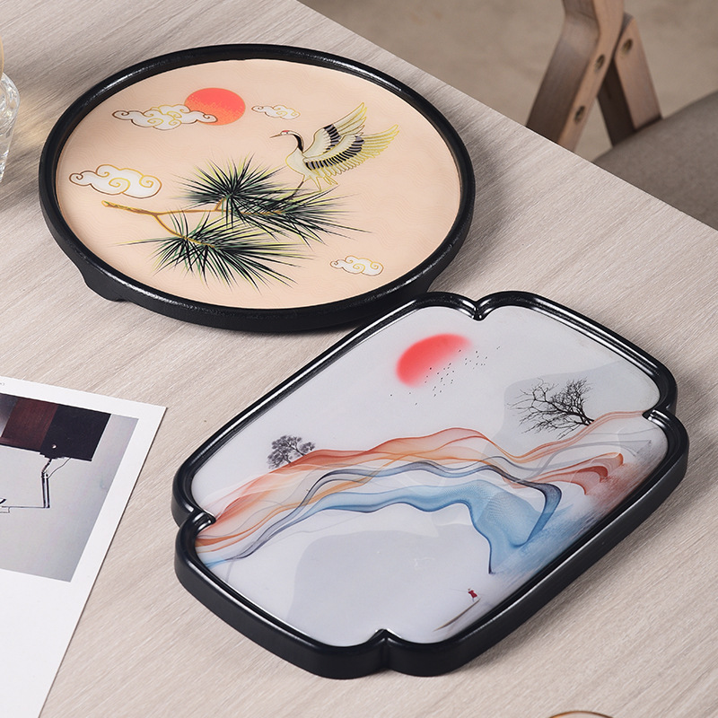 Bamboo Tray, New Chinese-Style Hotel Decorative Painting, Tea Tray, Fruit Tray, Teapot Tray, Bamboo Dry Brewing Tray, Household Tea Tray