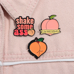 Creative Fruit Series Alloy Pin Accessories Personalized Watermelon English Letter Badge Irregular Decorative Pin