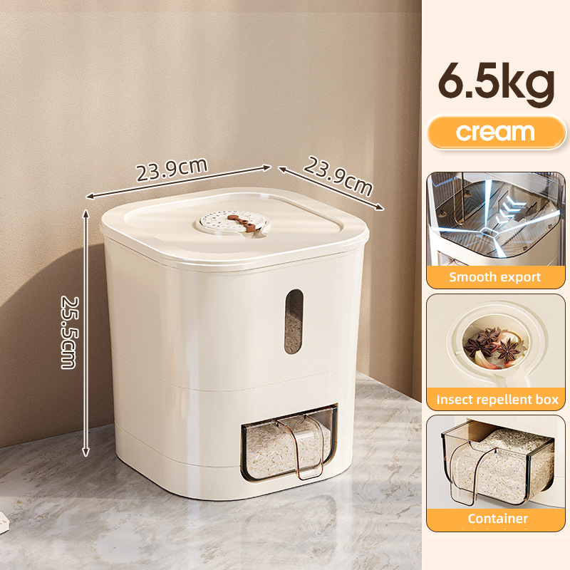 Barril de arroz sellado en el hogar, a prueba de insectos y a prueba de humedad, cubo de almacenamiento de granos, tanque de arroz 2024, nuevo contenedor de almacenamiento de arroz, caja de arroz