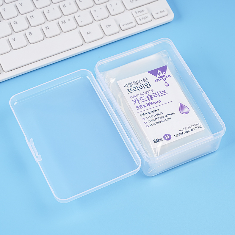 Caja de almacenamiento de PP transparente accesorios pequeños caja de plástico titular de la tarjeta caja conjunto de tarjeta de película titular de la tarjeta