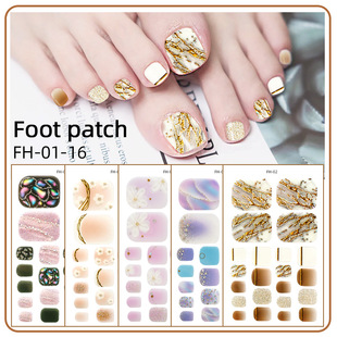 Foreign Trade New European and American Sexy Manicure Stickers Foot Stickers Summer 3D Hot Stamping Glitter Foot Nail Stickers Full Manicure Stickers