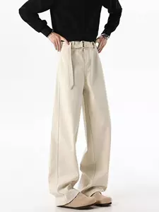 Solid Color Retro Old Money Style Casual Men's Trousers, New Spring and Autumn Fashion Brand Cleanfit Straight-Leg Pants