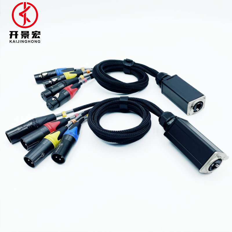 RJ45 to 4-channel XLR audio adapter DM512 network signal extender network cable to analog distribution