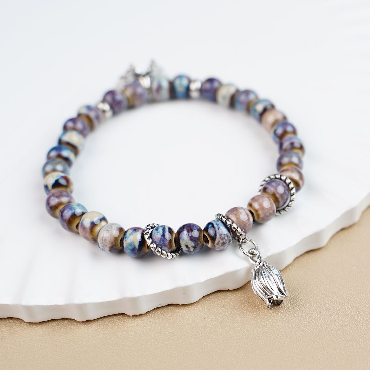 Jingdezhen pulsera de cerámica de verano mujer alta sensación galletas serie de gatos nicho diseño universal pulsera alta sensación