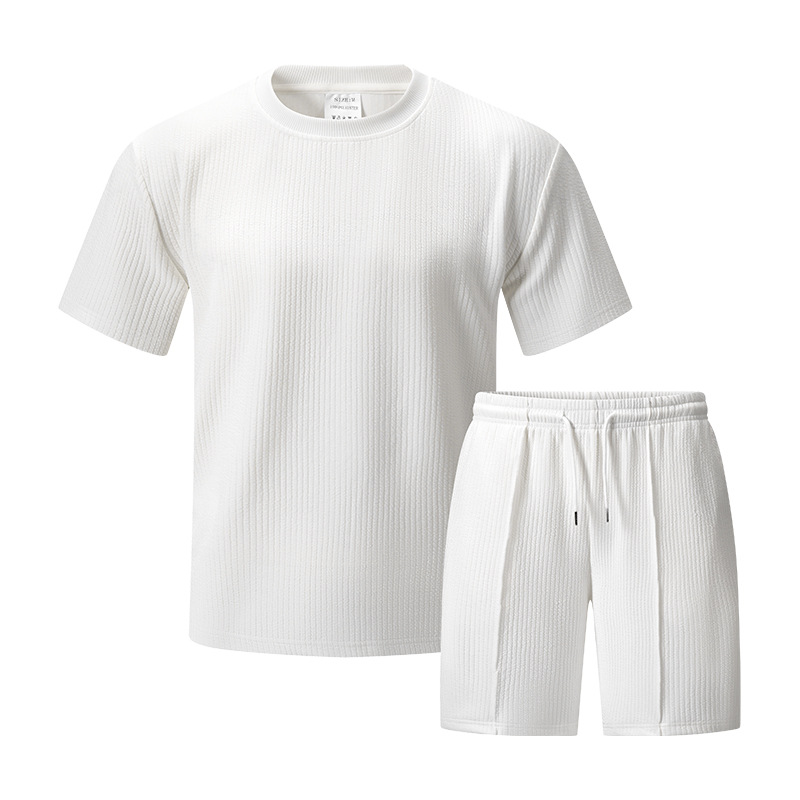Men's Textured Polo Shirt – 3D Knit Short-Sleeve T-Shirt With Modern Collar, Lightweight & Breathable Summer Top (S-XXL, Black/Khaki/Cream)_voghion.com