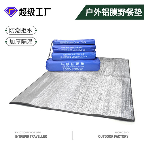 Wanna outdoor waterproof picnic aluminum foil film picnic mat portable folding outing tent floor mat camping moisture-proof mat