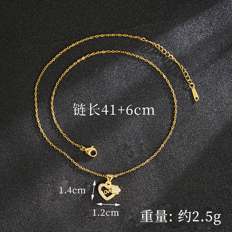 Collar de amor con incrustaciones de diamantes de oro de arena vietnamita con líneas en forma de corazón Pulsera Moda Advanced Sense Joyas que no se desvanece durante mucho tiempo
