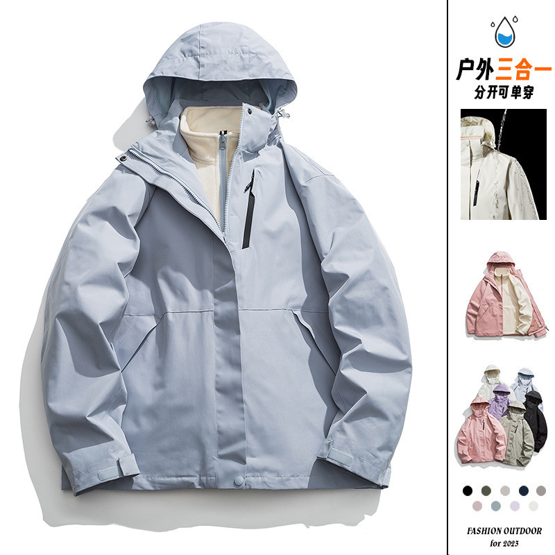 Waterproof fleece demi-season travel sports climbing jacket for men…