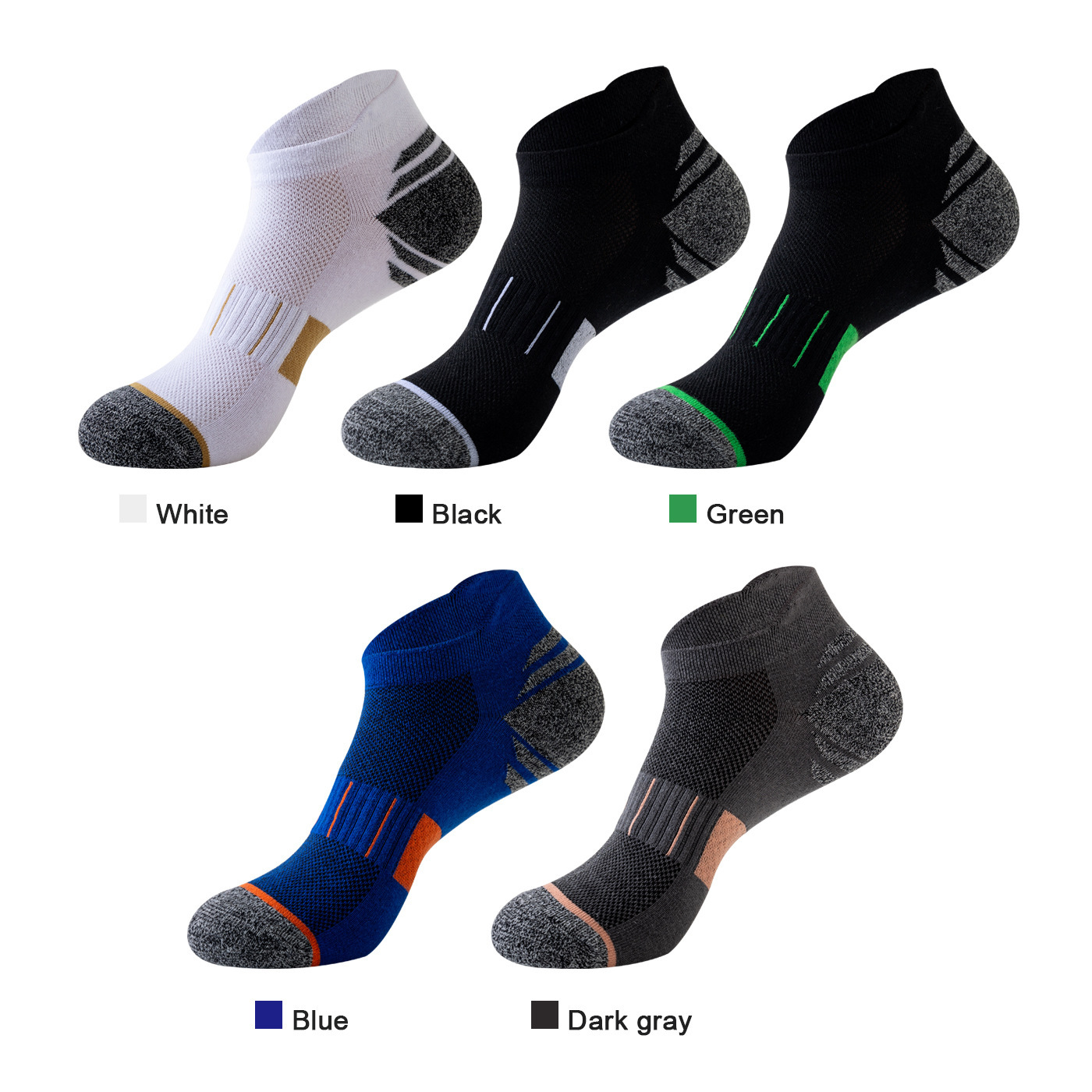 Socks Men's Socks Cross-Border Sports Socks Thin Mesh Breathable Cotton Sweat-Absorbent Deodorant Outdoor Cycling Running Socks