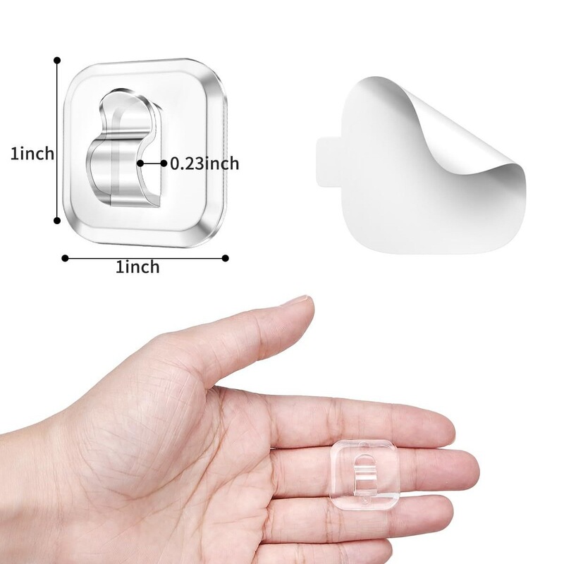 10/20 Small Square Transparent Light Clips Small String Light Hooks Yyh2510213 No-Drill Christmas Light Hooks