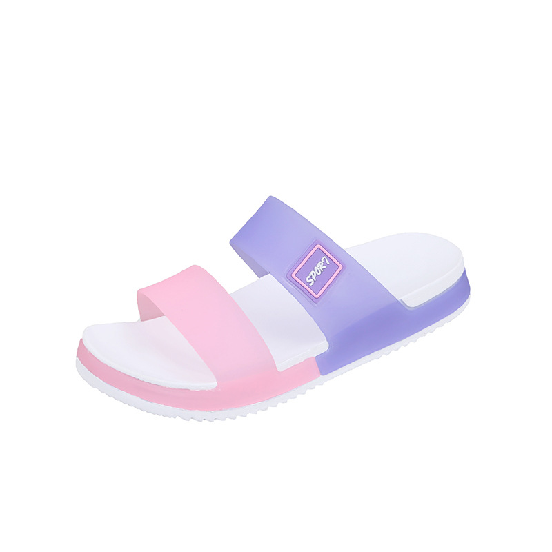 Zapatillas de jalea de las mujeres sandalias de moda casual de verano de fondo grueso suave inferior antideslizante zapatos de playa sandalias ligeras de una palabra para las mujeres