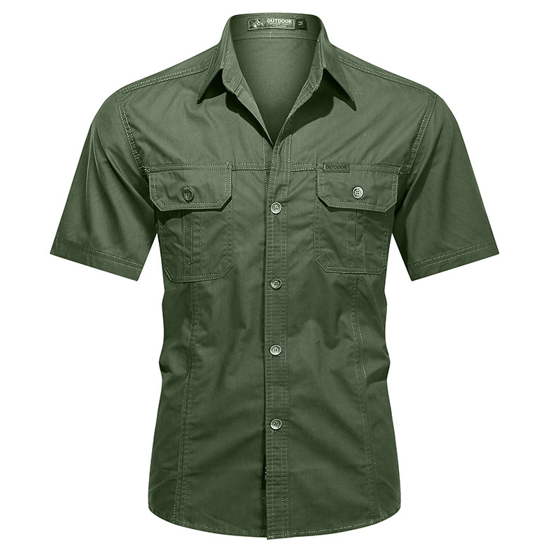 Camisas de mangas cortas de verano para hombres delgadas 2024 nuevas camisas de color sólido de moda abrigo casual suelto