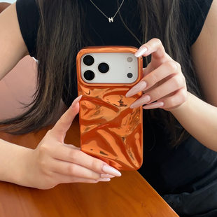 Apple, orange compatible iPhone16 Pro, iPhone 17, phone case, iphone, 15, high-quality style