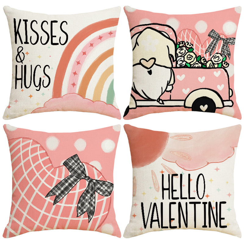 Amazon's New Valentine's Day Pillow Cover Living Room Sofa Decorative Cushion Bedroom Bed Cushion Printed Pillow Cover