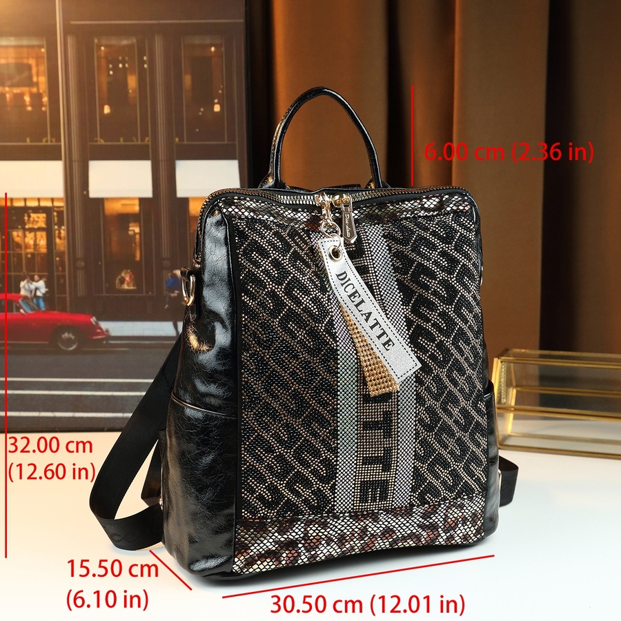 Women's Sequined Backpack Korean Style Soft Leather Anti-Theft Casual Travel Multifunctional Crossbody Bag_voghion.com