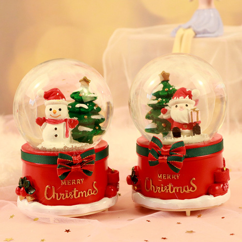 Dropshipping Glowing Snowflake Crystal Ball Music Box Mother's Day Children's and Students' Memorial Gifts for Their Family