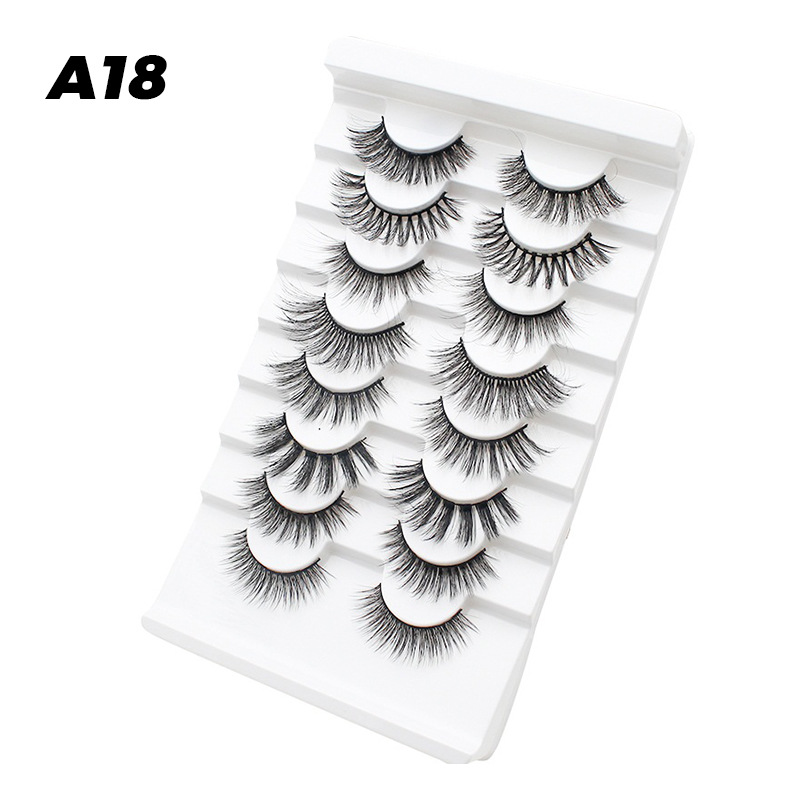 DINGSEN fuente transfronteriza fábrica pestañas falsas 8 pares de pestañas naturales gruesas de gran volumen LOGO