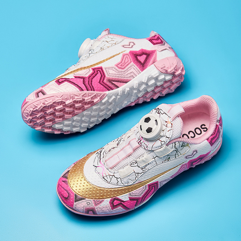 A pair of hair children's rotating buckle broken nails training football shoes girls boys primary school students competition training sneaker A pair of hair children's rotating buckle broken nails training football shoes girls boys primary school students competition training sneaker