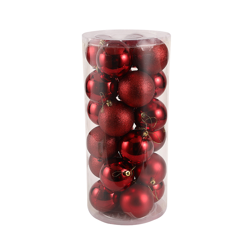 Bola de Navidad traje redondo barril caja cuadrada pintada 3cm4cm6cm decoración navideña bola colgante de Navidad bola decoración Navidad