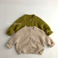 Материал ch love~treasure item~Осенне-зимний детский свитер в корейском стиле, модная мужская и женская вязаная куртка-кардиган, толстая