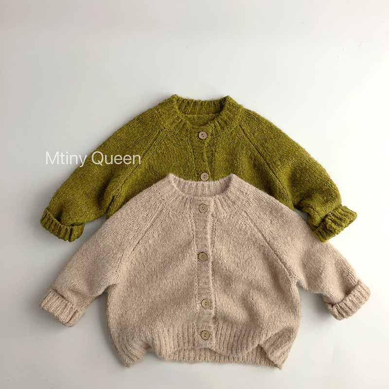 Material ch love ~ treasure item ~ Korean autumn and winter children's sweater Western style men's and women's treasure knitted cardigan coat thick