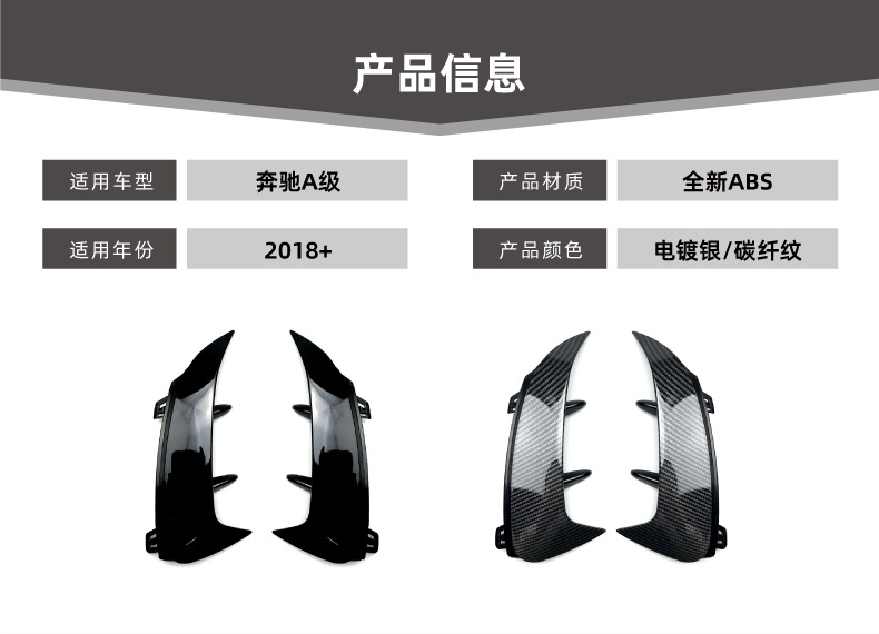 Suitable for Mercedes-Benz A-Class W 8.85kg Sport Edition A180 2018+ Rear Spoiler Sticker Exterior Modification Accessories