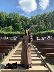 巨好看的风衣女款2025新款秋季宽松中长款早秋气质时尚卡其色外套