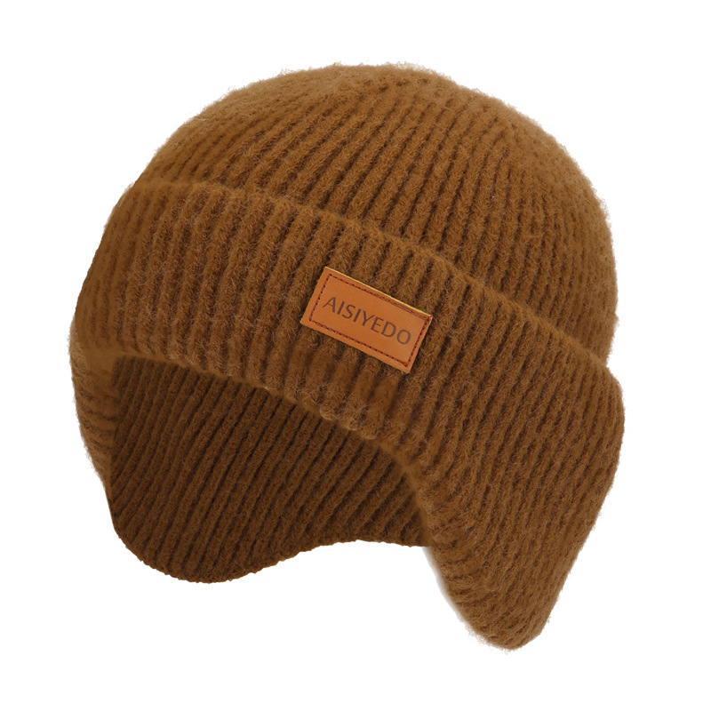 Unisex Knit hat for men and women autumn and winter warm fashion lovers flip ear folding multi-purpose ear protection wool hat_voghion.com