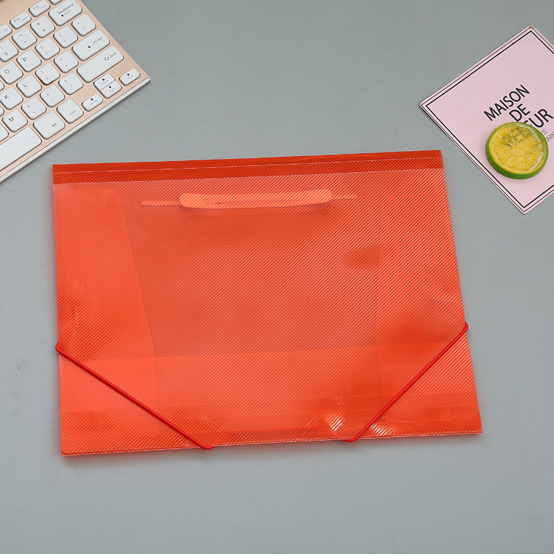 Carpeta PPE transparente engrosado A4 agrupación de datos de color caramelo almacenamiento de impresión logotipo de carpeta de cuerda personalizada