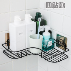 No-punch corner storage rack bathroom wash rack bathroom wall-mounted kitchen tripod suction wall toothbrush storage rack