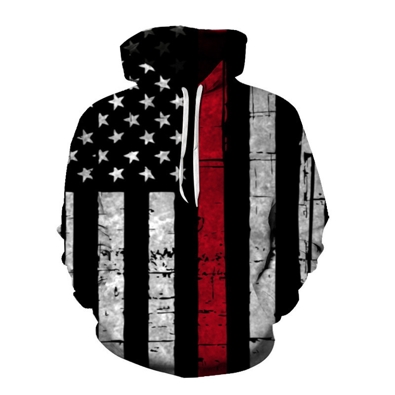Autumn and Winter foreign trade cross-border Men's 3D American printed hoodie street fashion oversized pullover sweatshirt sweater