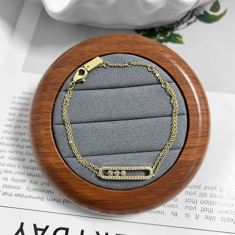 Fashion European and American Style Bracelet for Women K Gold Chain Exquisite Versatile Personality Trendy Cool Simple Ins Style Jewelry