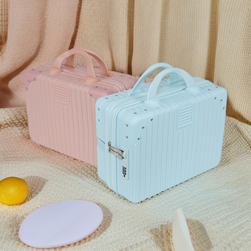 New 14inch Small Password-Protected Suitcase, Mini Suitcase, Gift Box, Portable Storage Box, Carry-On Suitcase, Makeup Case