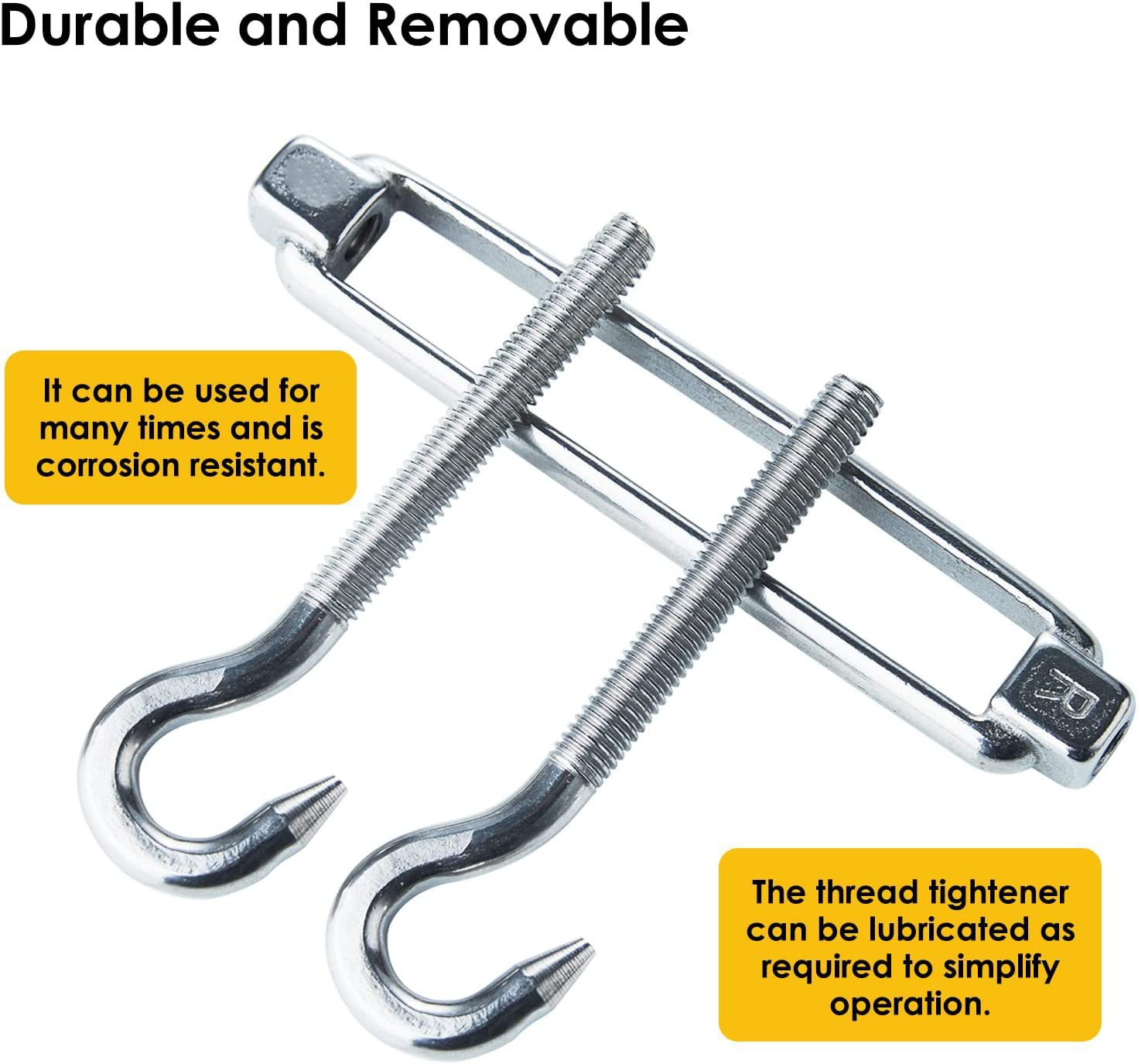 44pack304不锈钢遮阳帆网五金套件适用于三角形矩形遮阳帆网