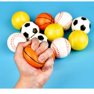 Children's Sponge Rebound Ball 6.3cm Football Basketball Kindergarten Interactive Toy Sponge Bouncy Ball Hand Catch Ball