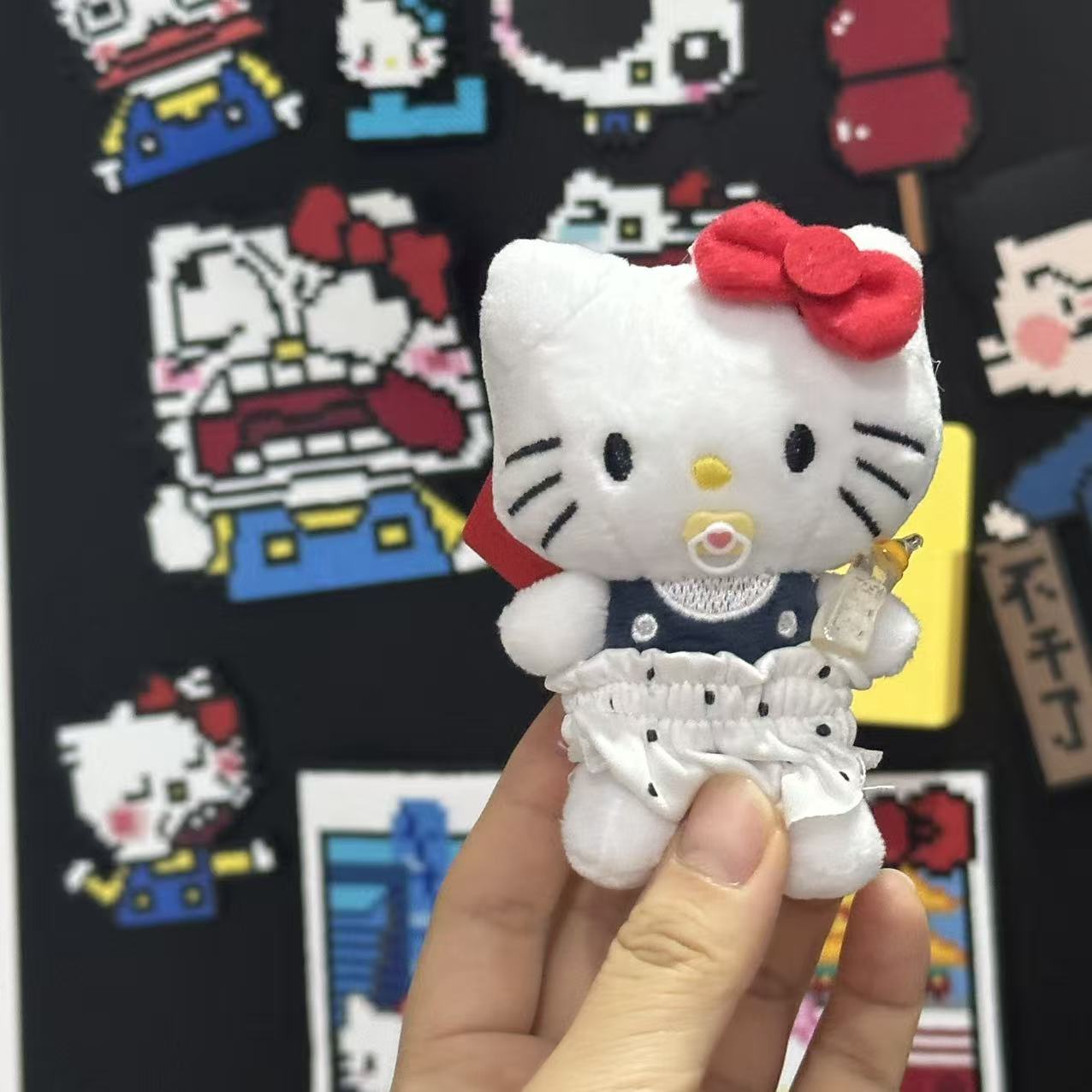 Amor hellokitty muñeca colgante llavero colgante bolsas de regalo bolsas de peluche lindo muñeca colgante lindo