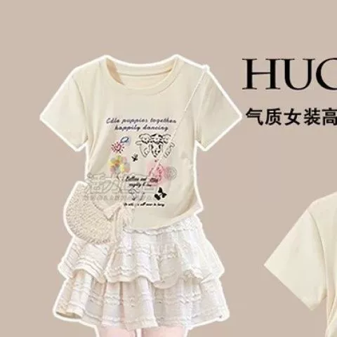 Children's set, summer cartoon uniform, Korean style, western style, with short sleeve