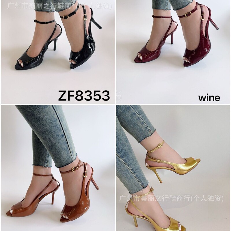 Cross-Border Foreign Trade Versatile Fashion Open-Back Peep-Toe Large Size Buckle High-Heeled Women's Shoes Wholesale Cross-Border Foreign Trade Versatile Fashion Open-Back Peep-Toe Large Size Buckle High-Heeled Women's Shoes Wholesale