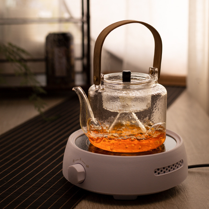 tetera de té de vidrio resistente a altas temperaturas tetera de té de viga de elevación tetera de té de horno de cerámica eléctrica doméstica hervidor de agua tetera de té negro grande tetera Pu 'er