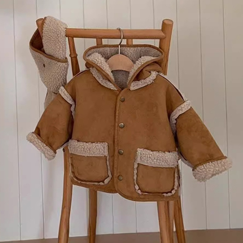 Baby invierno trepa ropa infantil coreana ropa de invierno de bebé camiseta de peluche engrosada ropa de invierno de niñas