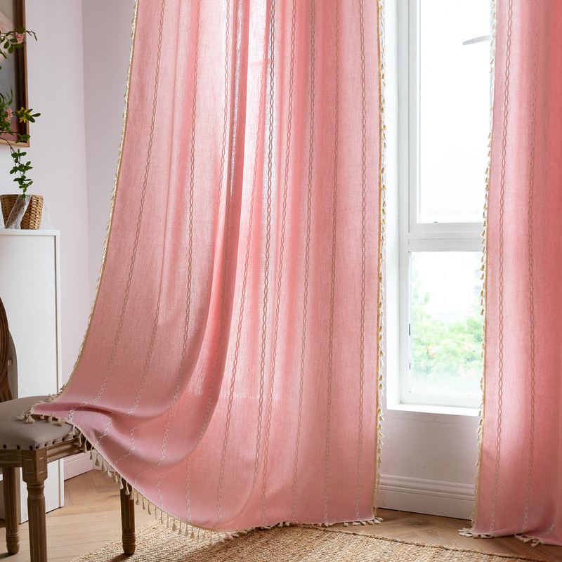 Xien finished curtain Amazon cross-border factory bedroom balcony room Korean girl semi-shading small curtain