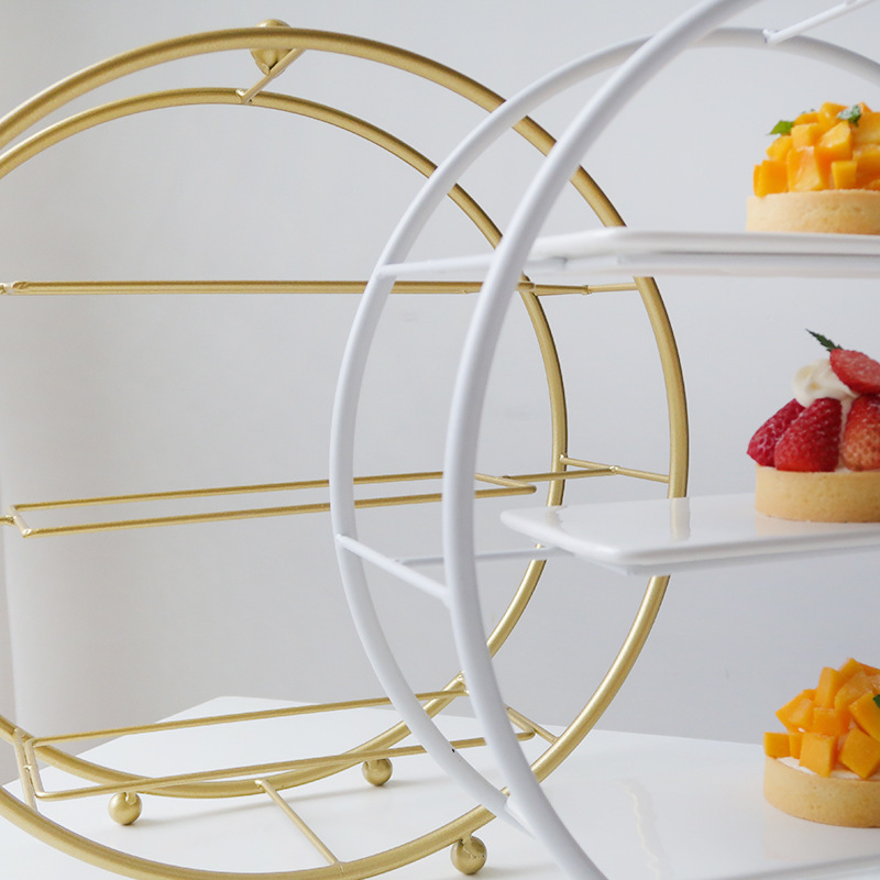 Transfronterizo venta caliente Amazon temu tres capas estantes de exhibición redondos bandeja de pastel estante de pastel diseño de cumpleaños
