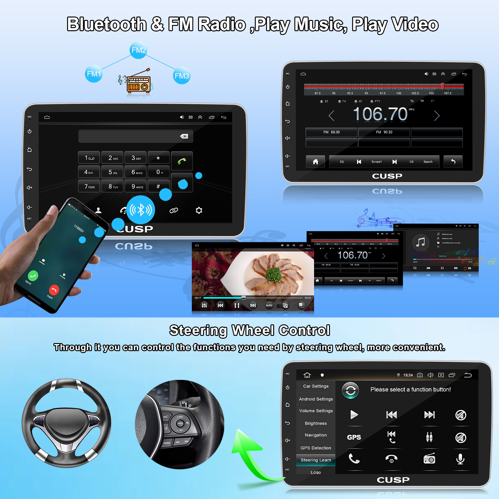Cross-Border Exclusive Supply 10.1inch Single-Chip Android Universal Ultra-Thin Car Central Control Screen Wireless Carplay Reversing Camera