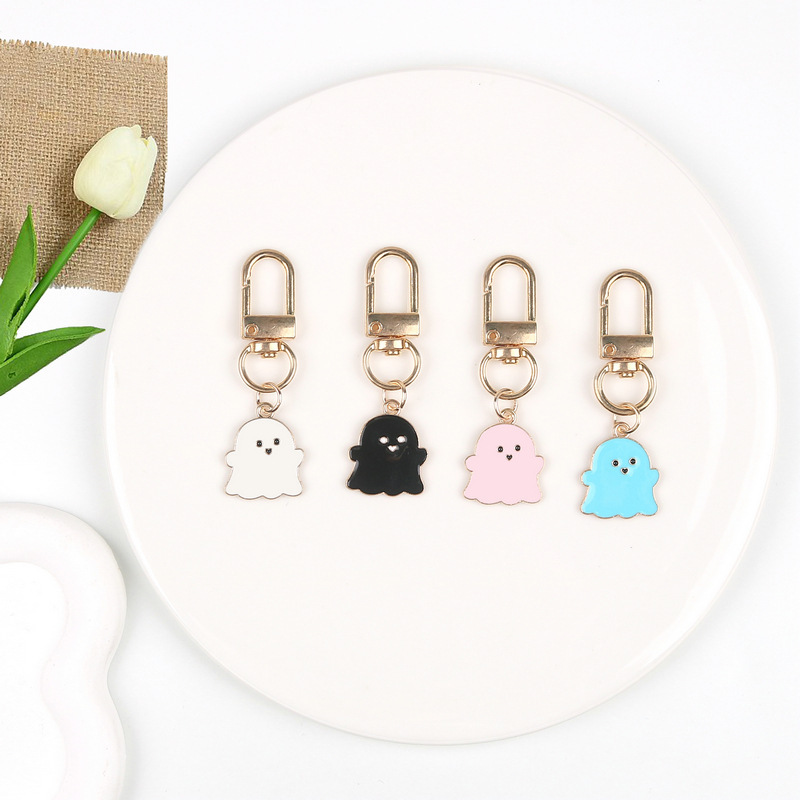 Halloween Accessories Candy Color Ghost Keychain Demon Keychain Bag Hanging airpods Headset Pendant