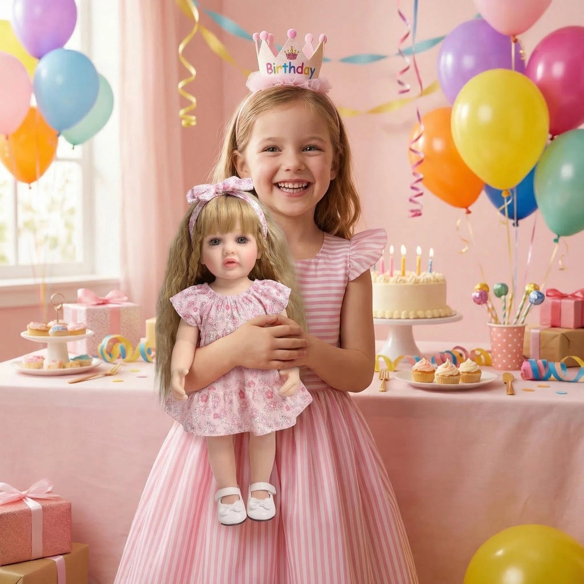 NPK22inch flores trituradas arco Betty simulación muñeca renacida para acompañar a los niños regalos de vacaciones preferidos