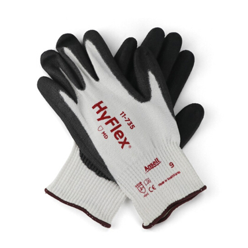 安思尔11-735 PU涂层耐磨防割毛刺防滑机械机床工业防护手套