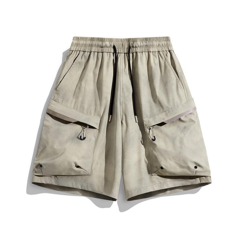 Men's Shorts, Five-Point Pants, Summer Outdoor Multi-Pocket Cargo Pants, Running Sports Pants, Beach Pants, Breathable Tie-Dye