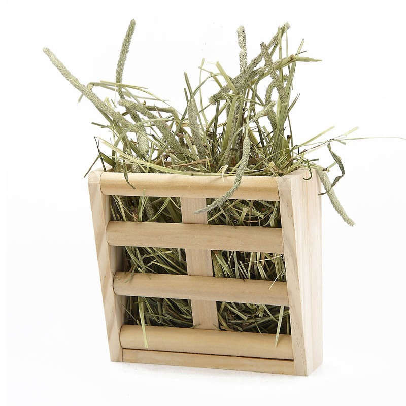Amazon fixed wooden grass rack rabbit chinchilla guinea pig wooden food bowl pet supplies